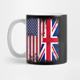 Half American Half British USA Flag United Kingdom Heritage Mug
